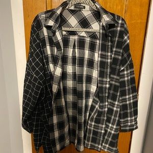 Oversized plaid button up shirt